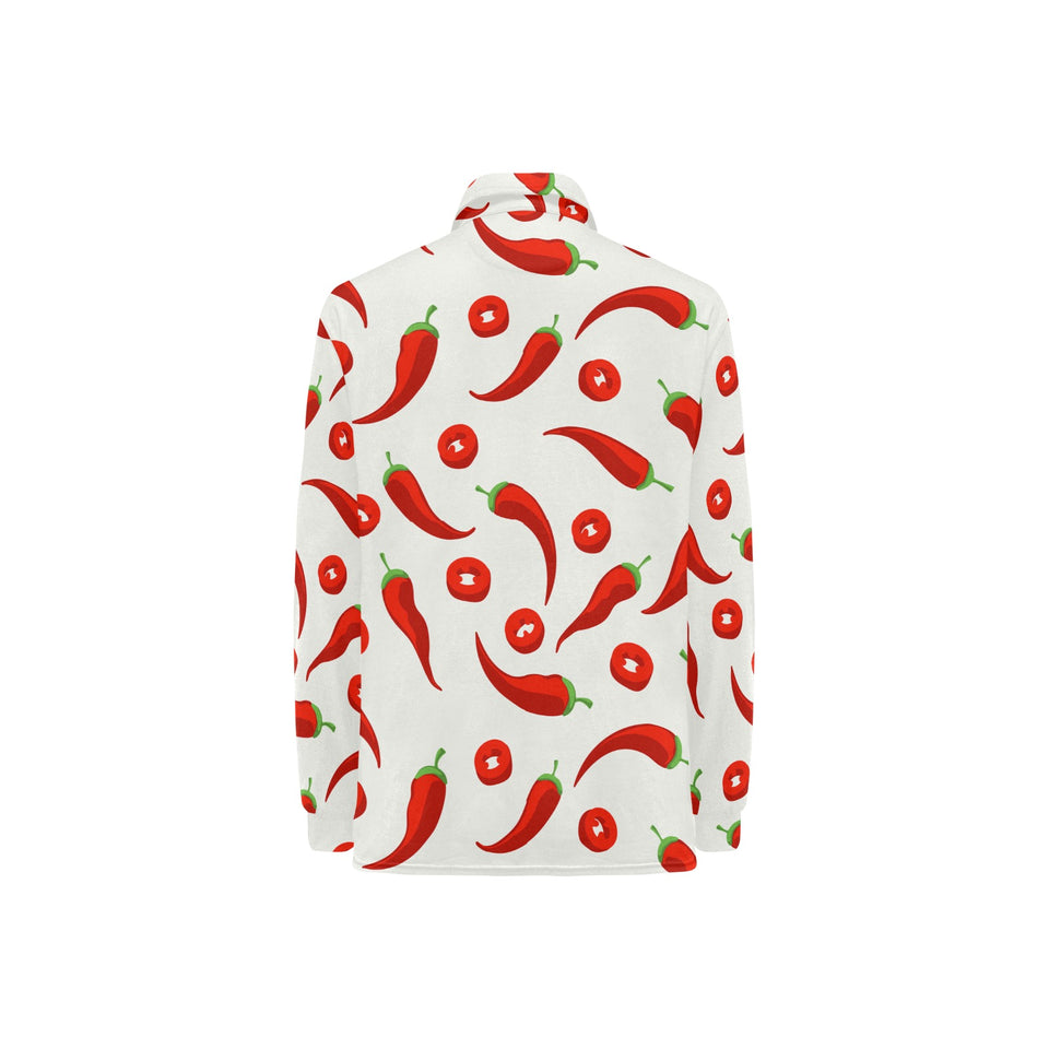 Chili pattern Women's Long Sleeve Polo Shirt