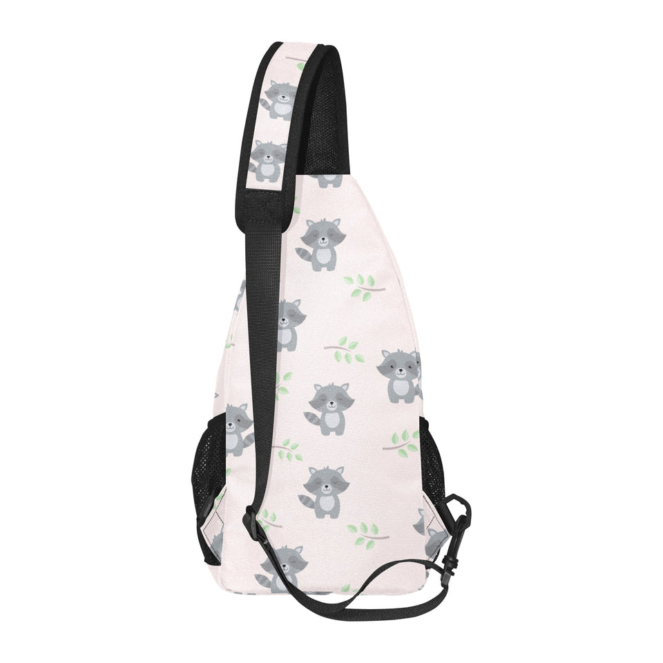 cute raccoons leaves pattern All Over Print Chest Bag