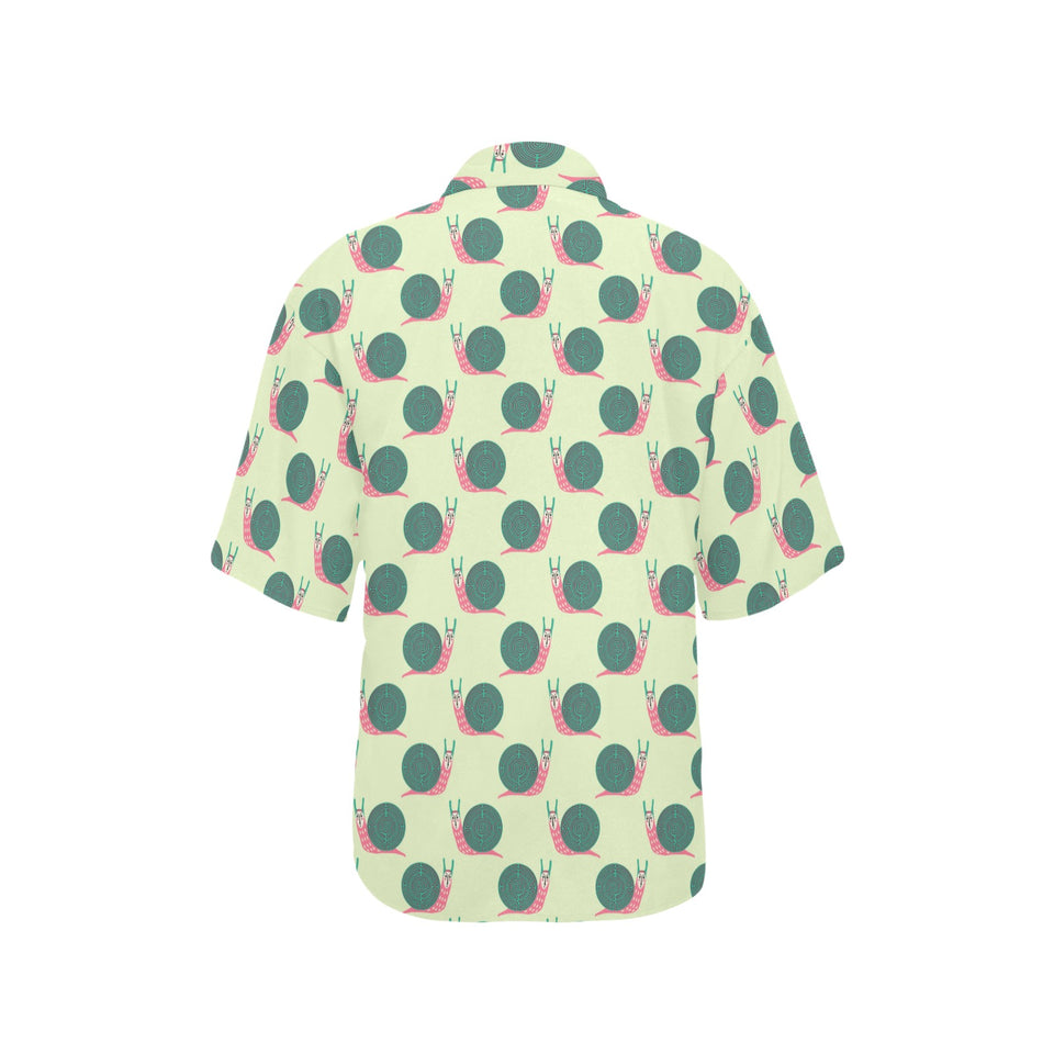 Snail Pattern Print Design 04 Women's All Over Print Hawaiian Shirt