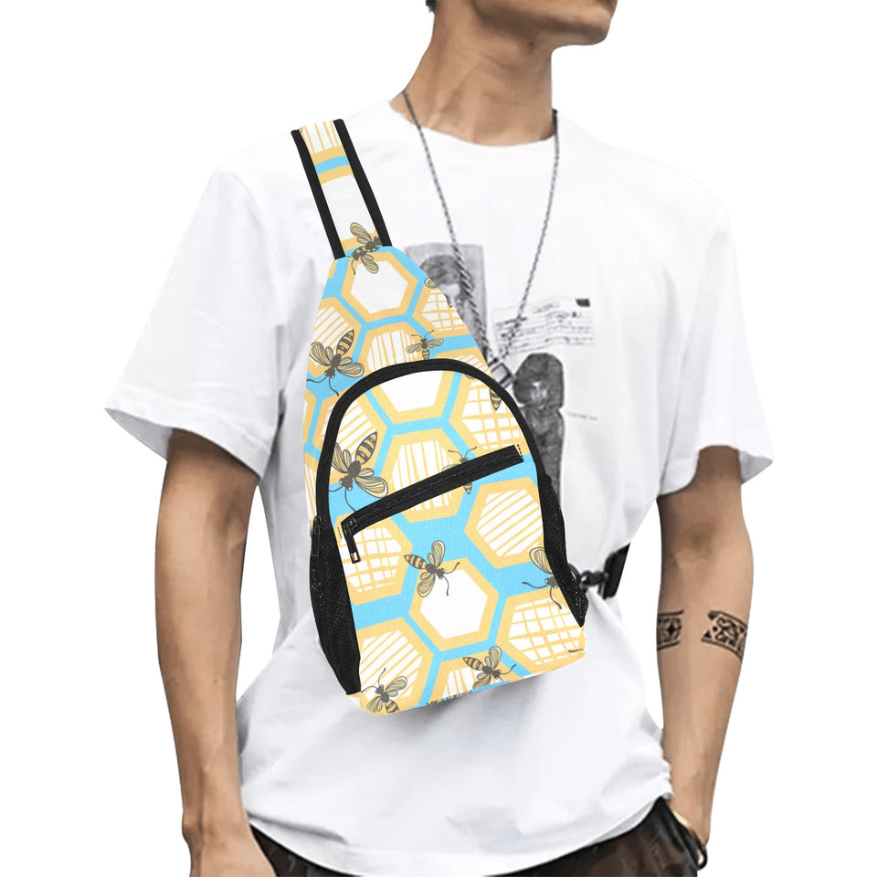 Bee honeycomb pattern All Over Print Chest Bag