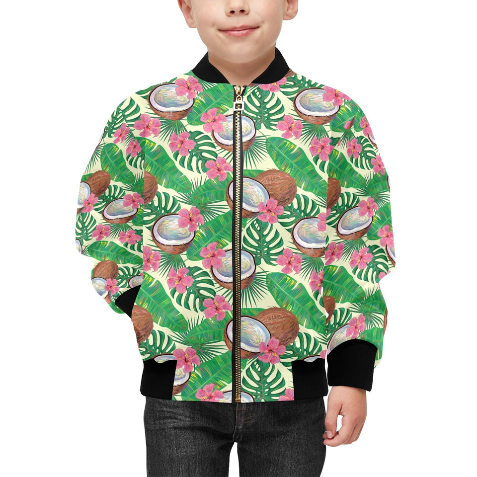 Coconut Pattern Print Design 01 Kids' Boys' Girls' Bomber Jacket