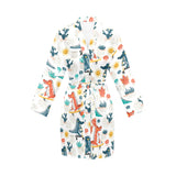 Cute Crocodile Pattern Women's Long Sleeve Belted Night Robe