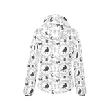 Crows floral wreath rabbit pattern Women's Padded Hooded Jacket