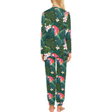 Parrot Palm tree leaves flower hibiscus pattern Women's All Over Print Pajama Set