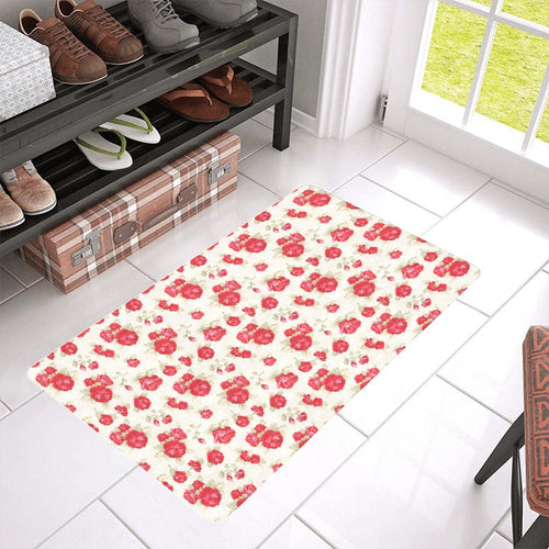 Rose Pattern Print Design 01 Doormat