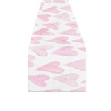 Watercolor pink heart pattern Table Runner