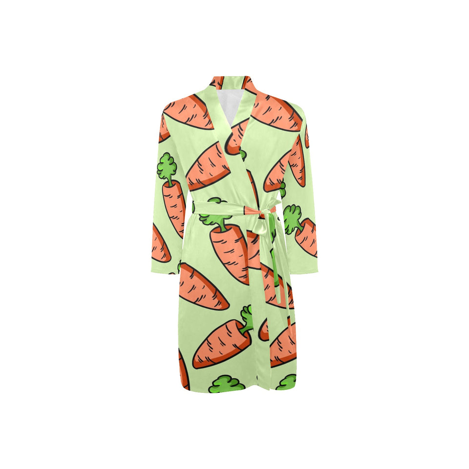 Carrot Pattern Print Design 05 Men's Long Sleeve Belted Night Robe