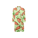 Carrot Pattern Print Design 05 Men's Long Sleeve Belted Night Robe