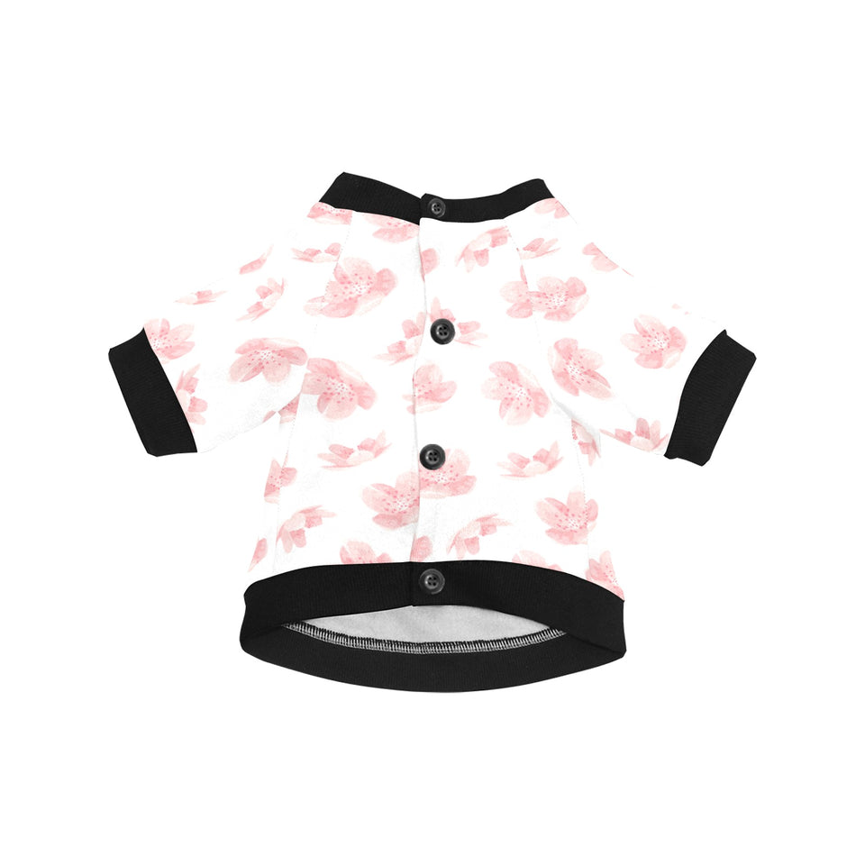 Pink sakura cherry blossom pattern All Over Print Pet Dog Round Neck Fuzzy Shirt