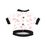Pink sakura cherry blossom pattern All Over Print Pet Dog Round Neck Fuzzy Shirt