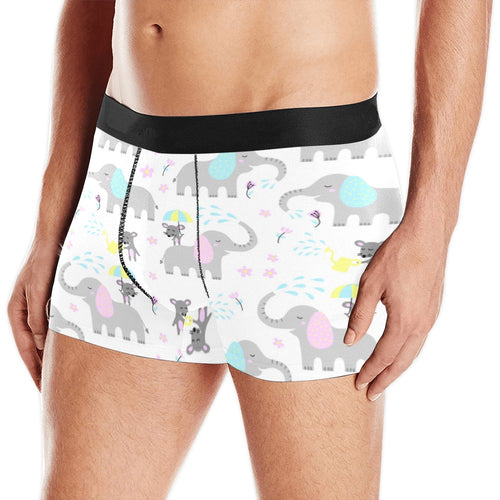 Cute elephant mouse pattern Men's All Over Print Boxer Briefs Men's Underwear
