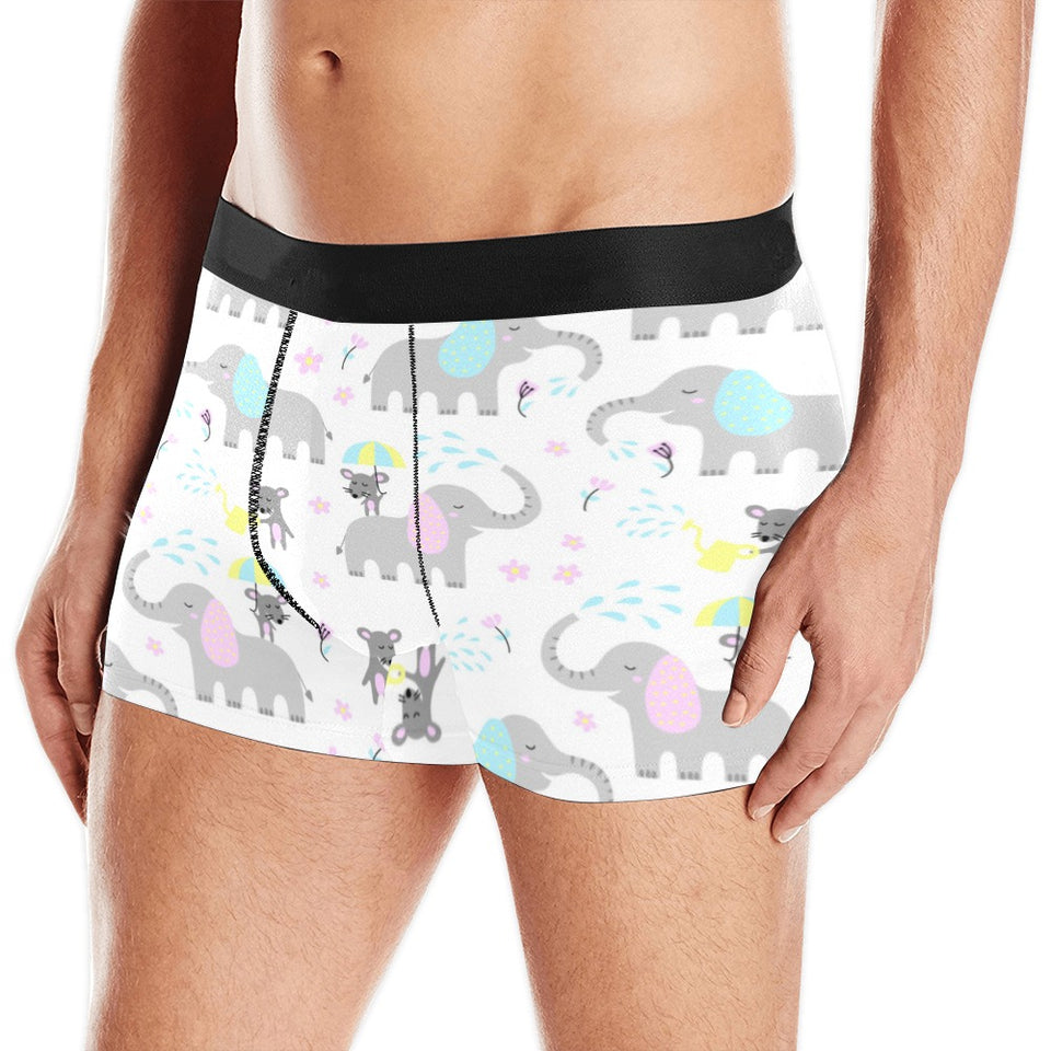Cute elephant mouse pattern Men's All Over Print Boxer Briefs Men's Underwear