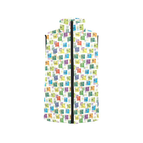 Chemistry Periodic Table Pattern Print Design 05 Men's Padded Vest