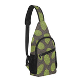 Hop pattern black background All Over Print Chest Bag