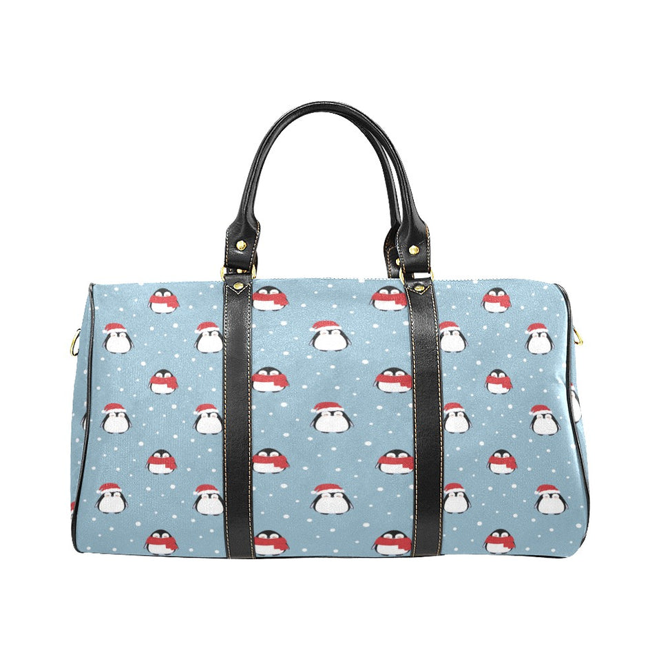 Cute penguin christmas snow pattern Travel Bag
