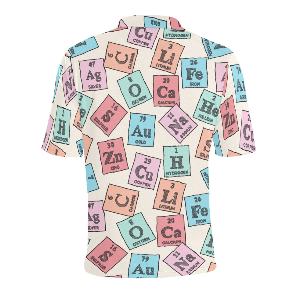Chemistry Periodic Table Pattern Print Design 02 Men's All Over Print Polo Shirt