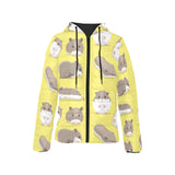Cute Hamster pattern Women's Padded Hooded Jacket