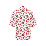 Ladybug Pattern Print Design 04 Women's All Over Print Hawaiian Shirt