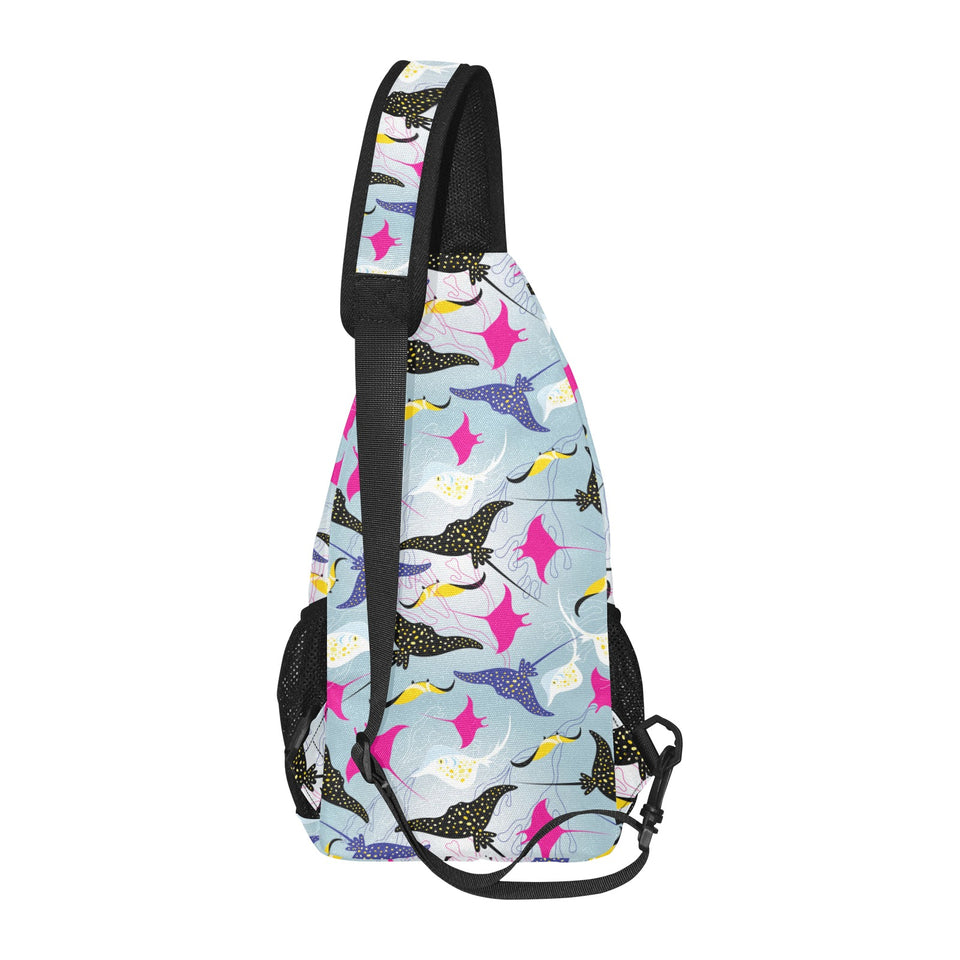 Stingray Pattern Print Design 01 All Over Print Chest Bag