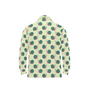 Snail Pattern Print Design 04 Men's Long Sleeve Polo Shirt