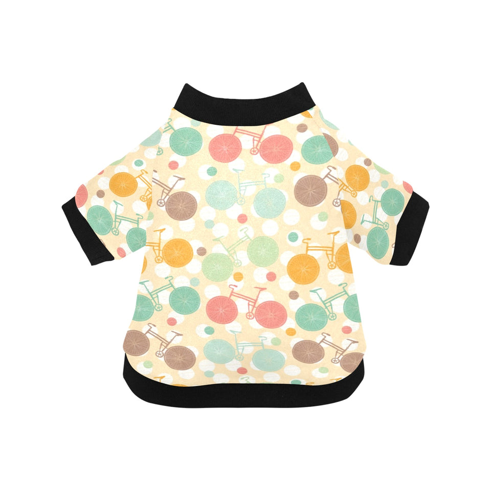 Bicycle Pattern Print Design 01 All Over Print Pet Dog Round Neck Fuzzy Shirt