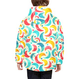 Colorful moon pattern Kids' Boys' Girls' Padded Hooded Jacket