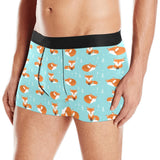Fox pattern blue b ackground Men's All Over Print Boxer Briefs Men's Underwear