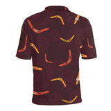 Boomerang Australian aboriginal ornament circle bl Men's All Over Print Polo Shirt