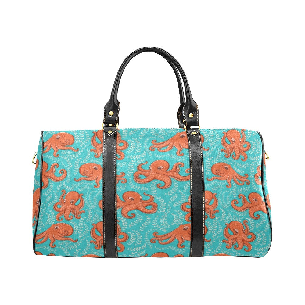 Octopus turquoise background Travel Bag