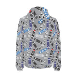 Skate Board Pattern Print Design 03 Men's Padded Hooded Jacket