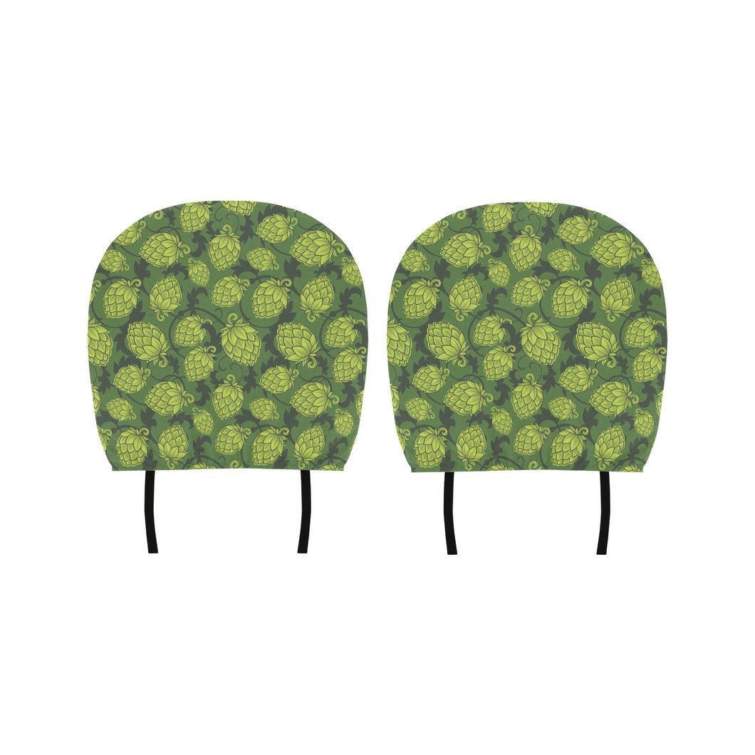 Hop pattern Hop cone background Car Headrest Cover