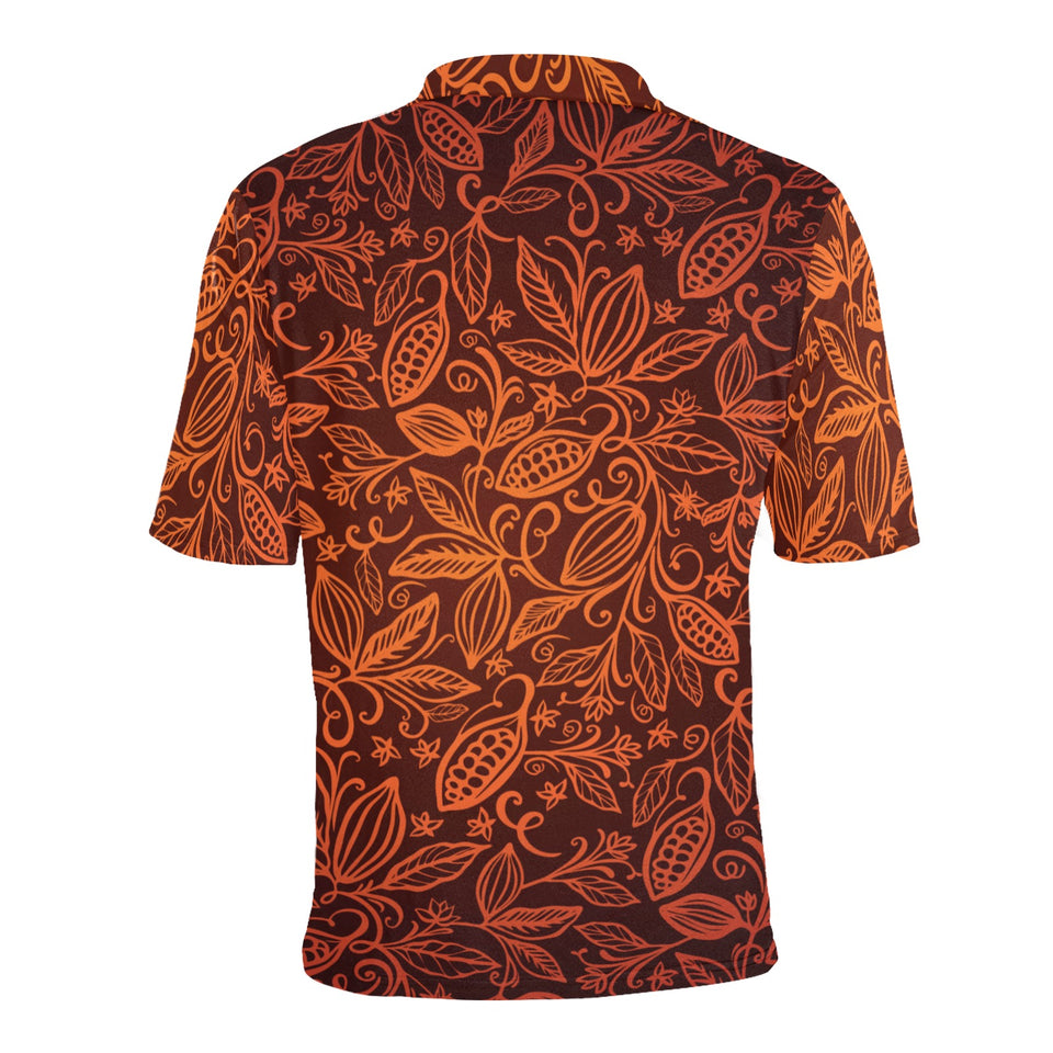 cacao beans tribal polynesian pattern Men's All Over Print Polo Shirt