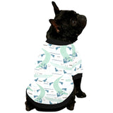 Crocodile diver pattern All Over Print Pet Dog Round Neck Fuzzy Shirt