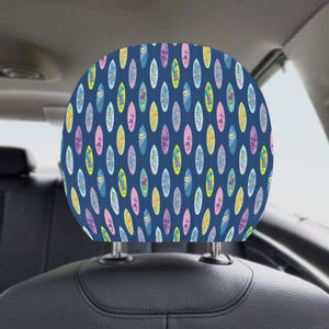 Surfboard Pattern Print Design 03 Car Headrest Cover