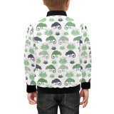 Chameleon lizard succulent plant pattern Kids' Boys' Girls' Bomber Jacket