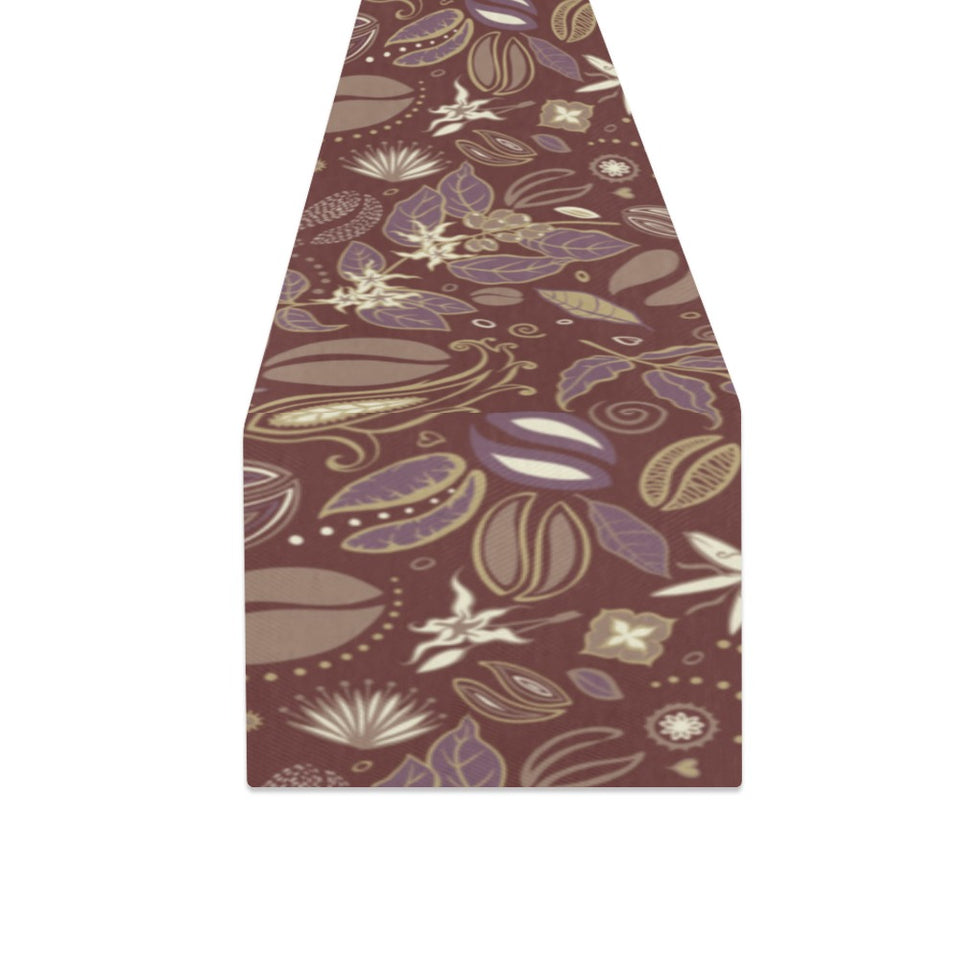 Coffee bean flower pattern Table Runner