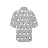 Bull Terrier Pattern Print Design 05 Women's All Over Print Hawaiian Shirt