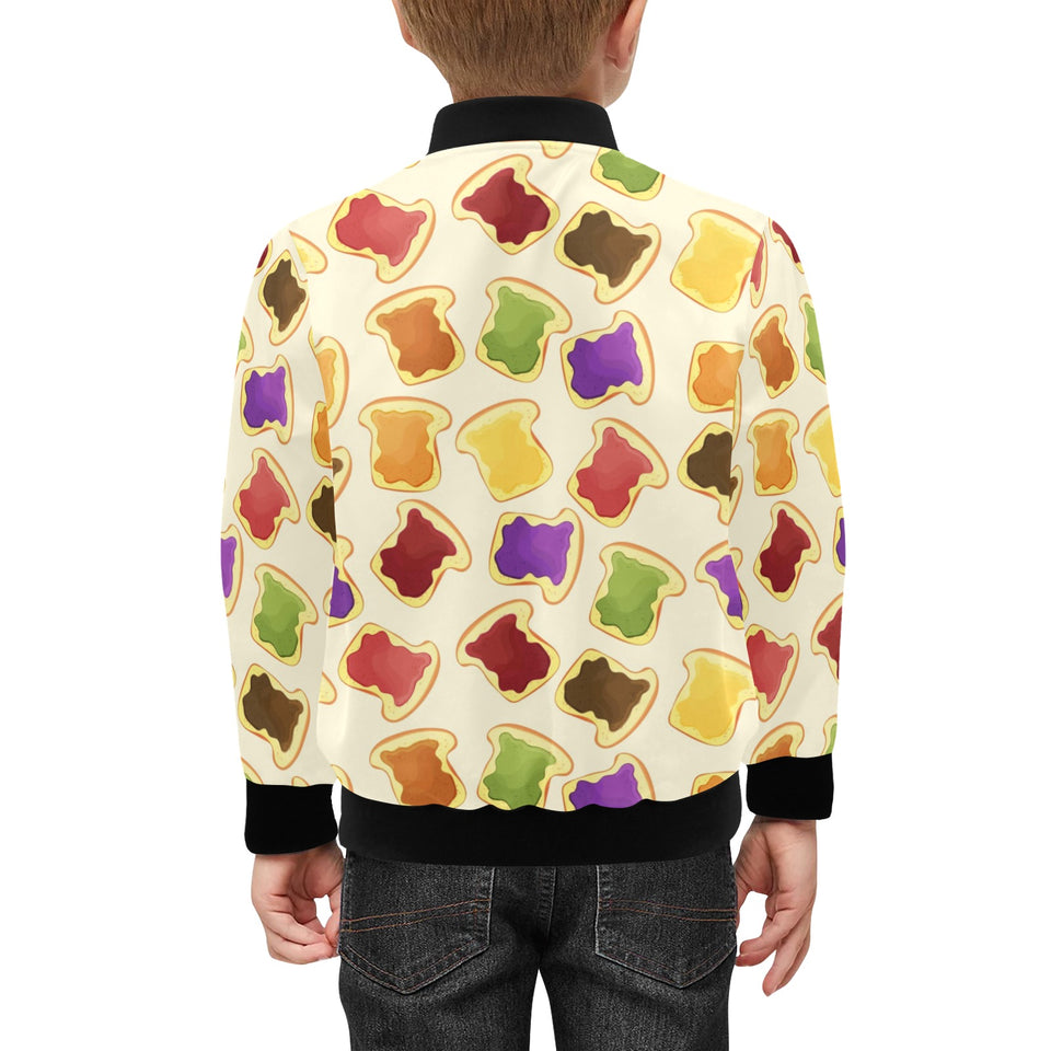 Bread Toast Pattern Print Design 02 Kids' Boys' Girls' Bomber Jacket