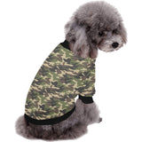 Dark Green camouflage pattern All Over Print Pet Dog Round Neck Fuzzy Shirt