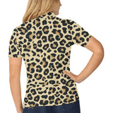 Leopard print design pattern Women's All Over Print Polo Shirt