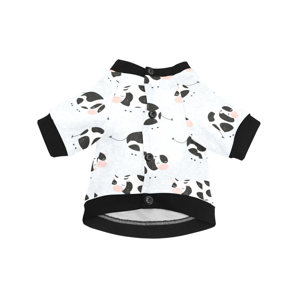 Cute cows pattern All Over Print Pet Dog Round Neck Fuzzy Shirt