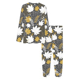 Beautiful gold autumn maple leaf pattern Women's All Over Print Pajama Set