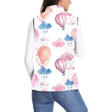 Watercolor air balloon cloud pattern Women's Padded Vest