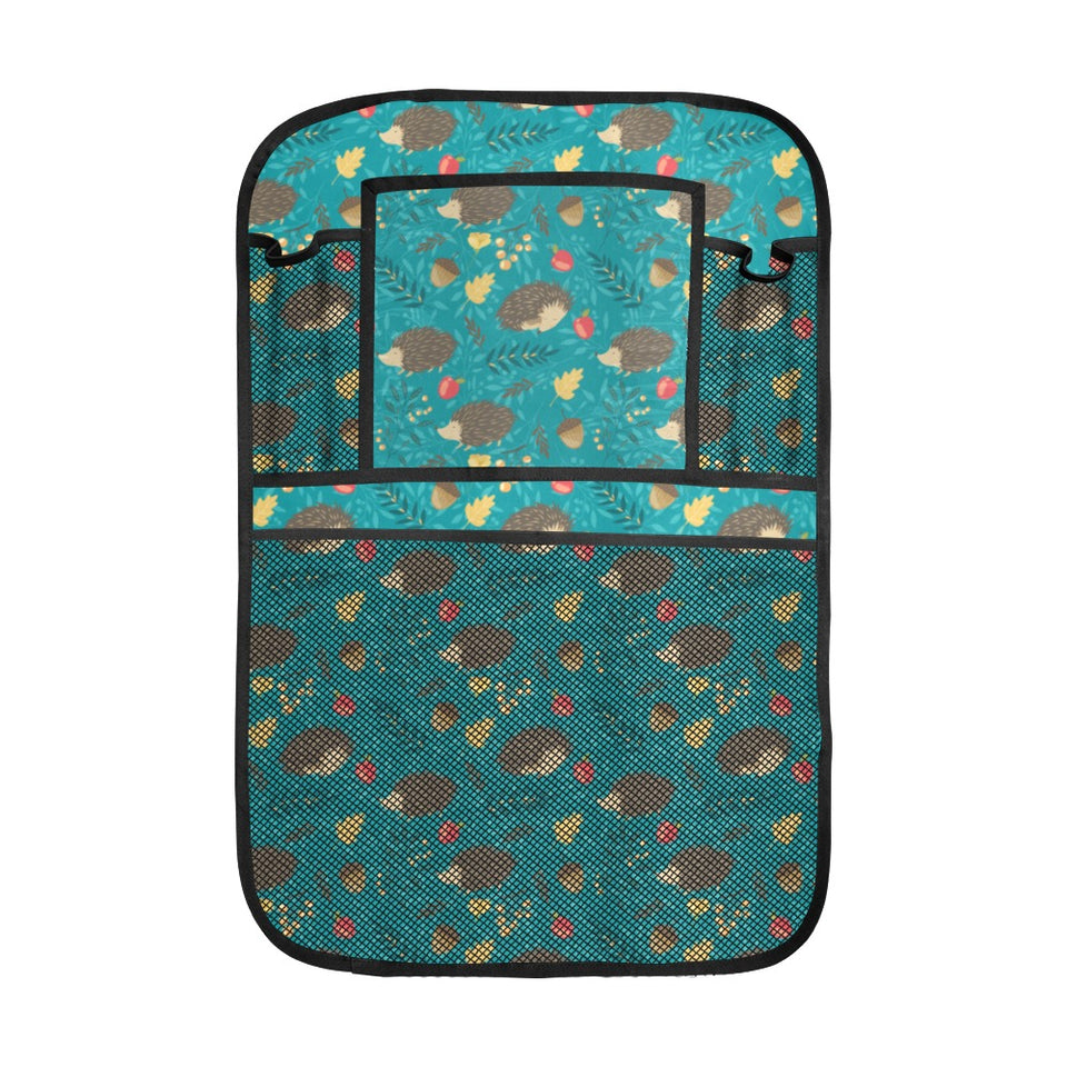 Hedgehog Pattern Print Design 01 Car Seat Back Organizer