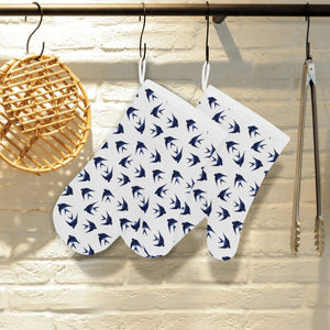 Swallow Pattern Print Design 03 Heat Resistant Oven Mitts