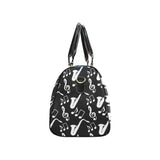 Saxophone music notes treble clef black white them Travel Bag