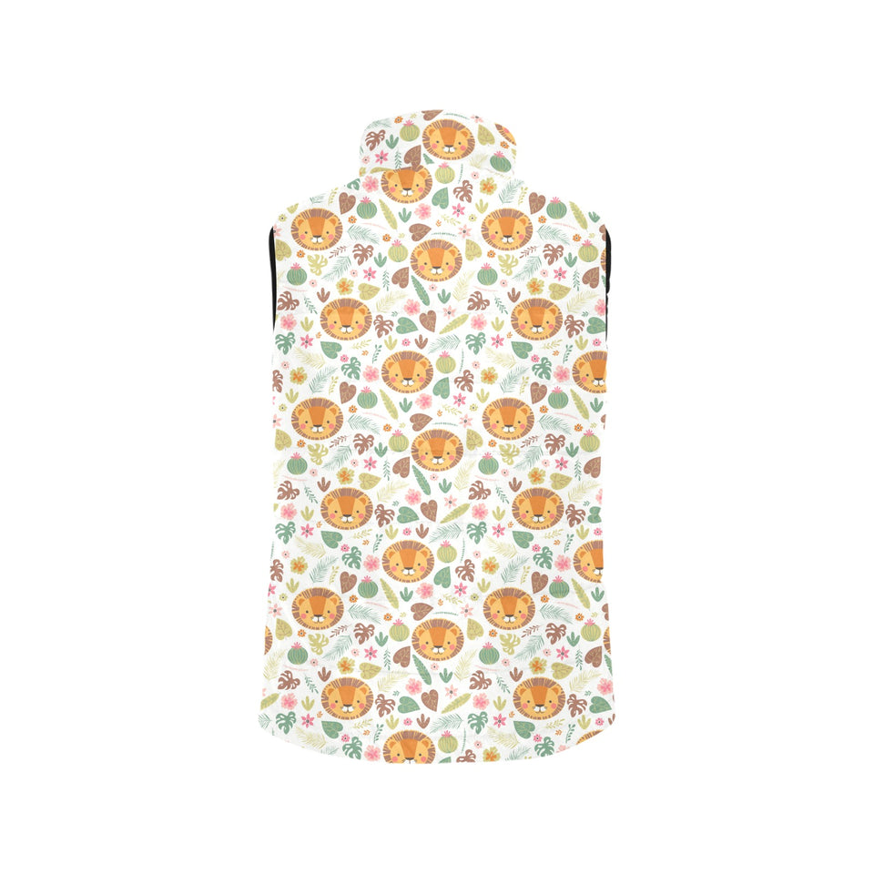 Lion Pattern Print Design 04 Men's Padded Vest