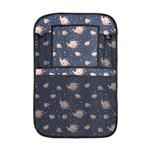 Tea pots Pattern Print Design 04 Car Seat Back Organizer
