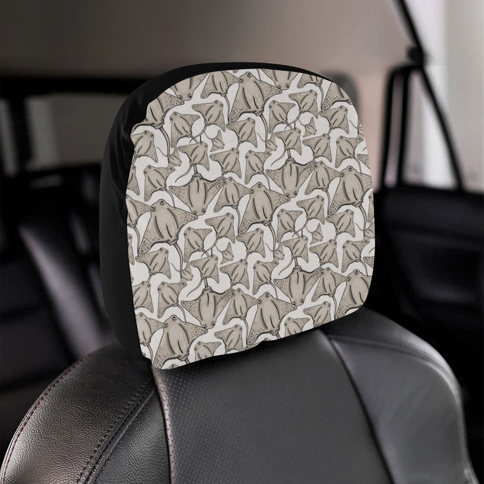 Stingray Pattern Print Design 05 Car Headrest Cover