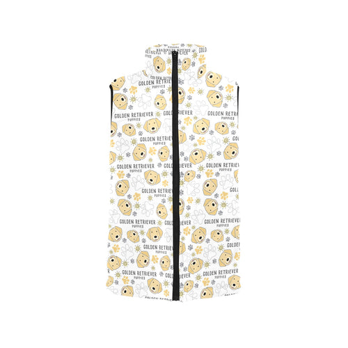 Golden Retriever Pattern Print Design 04 Women's Padded Vest